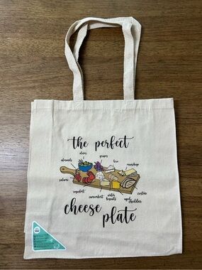 NEW The Perfect Cheese Plate Canvas Tote - Cream